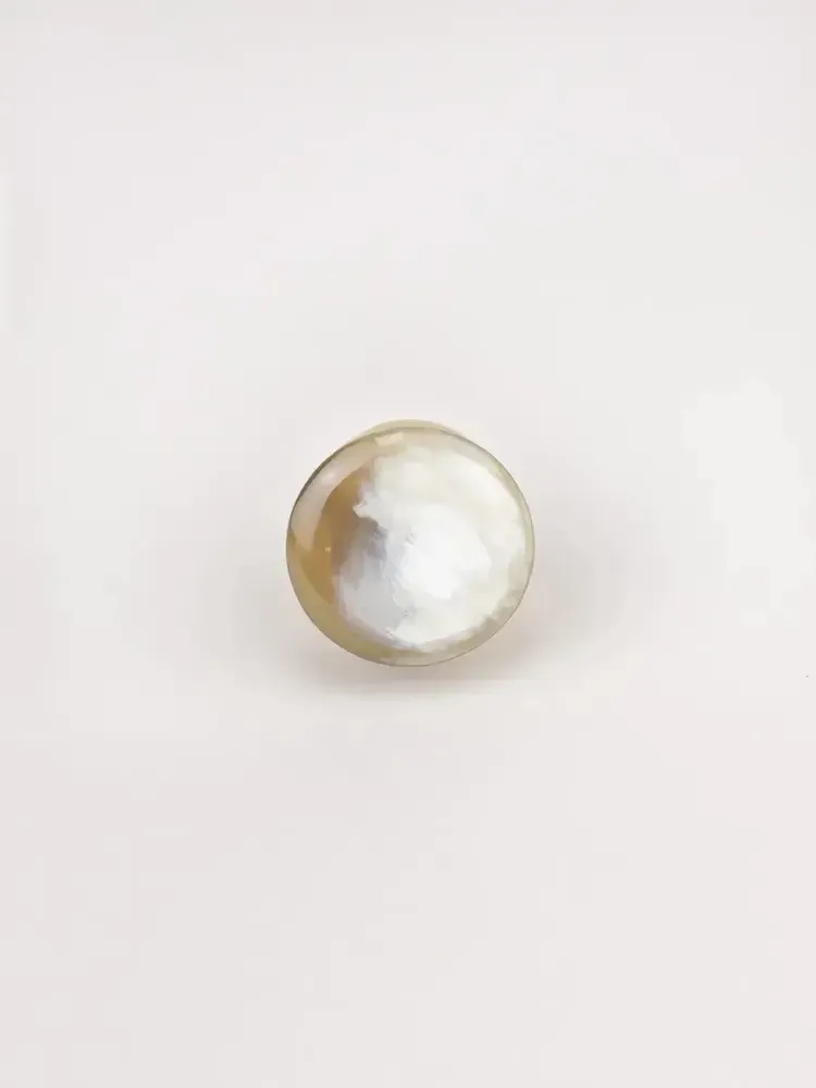 Mounting accessories - Straigt-edge hook in blond horn, size S - L INDOCHINEUR X RIVÊT