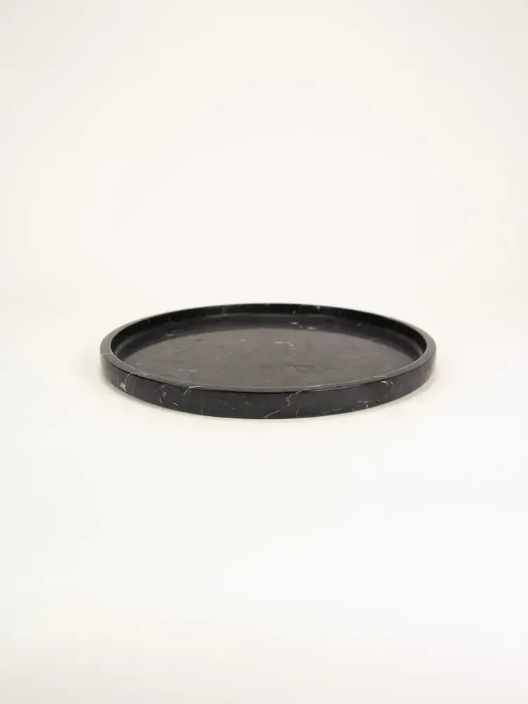 Trays - Cassiopée very large round tray in black marble - L INDOCHINEUR X RIVÊT