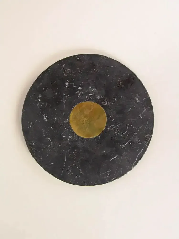 Glass - Centaure trivet in black stone with brass inlay - L INDOCHINEUR X RIVÊT