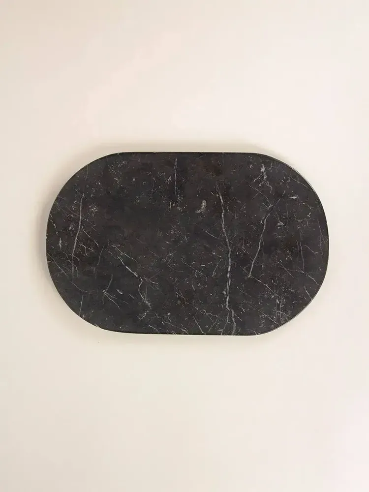 Kitchen utensils - Oval cutting board in black stone - L INDOCHINEUR X RIVÊT