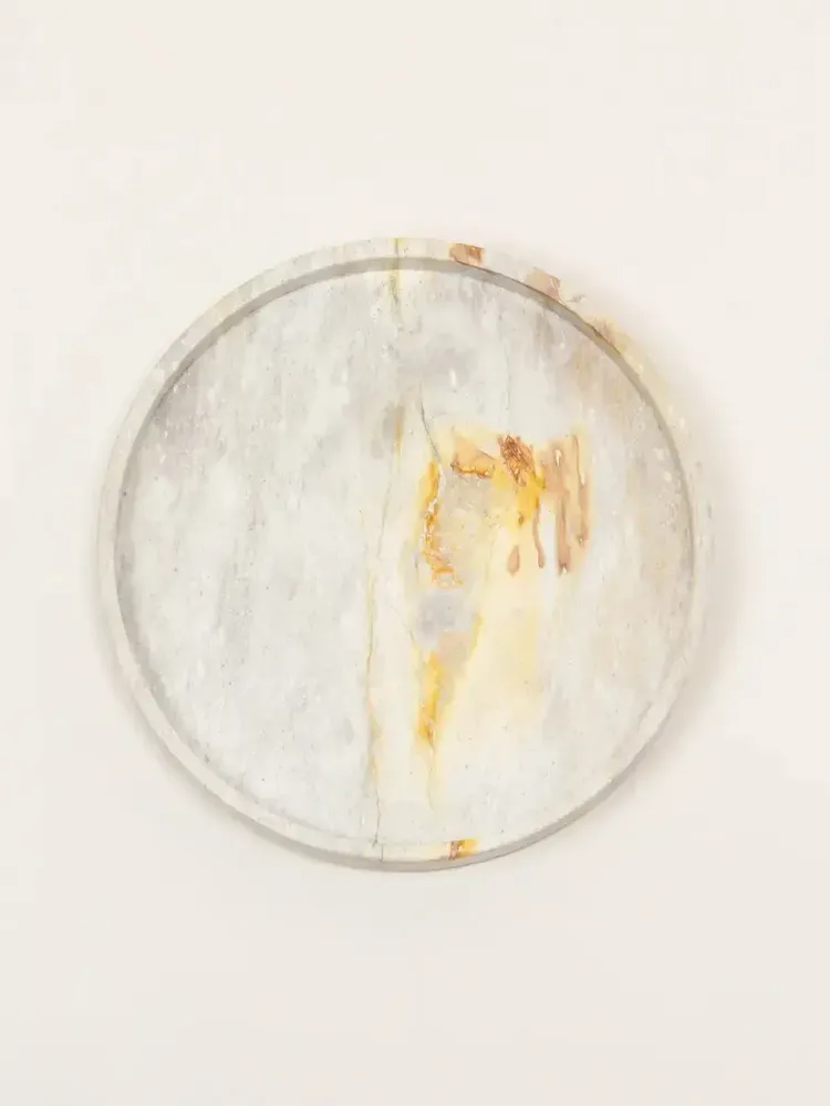 Trays - Large round tray Cassiopée in white marble - L INDOCHINEUR X RIVÊT