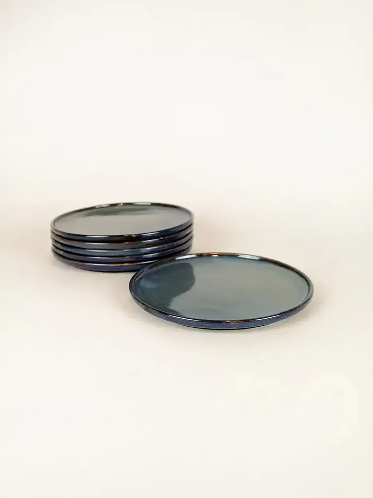 Assiettes au quotidien - Set de 6 grandes assiettes Hoa Bien verte - L INDOCHINEUR X RIVÊT