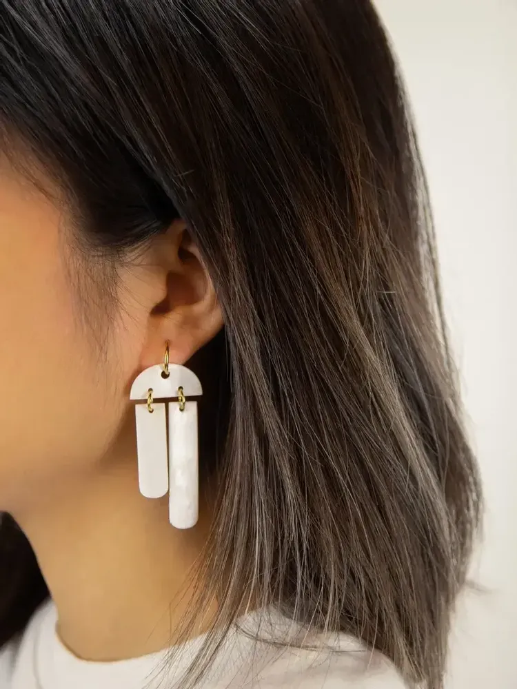 Jewelry - Mother-of-pearl pendant earrings - L INDOCHINEUR X RIVÊT