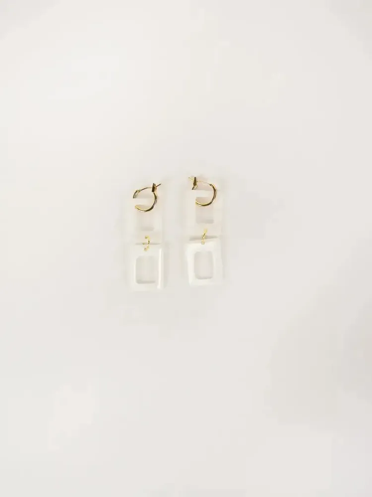 Bijoux - Boucles d'oreilles double hublot en nacre - L INDOCHINEUR X RIVÊT