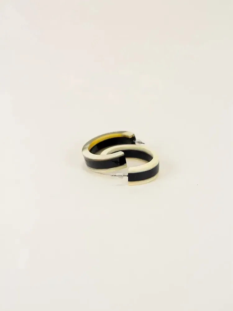 Jewelry - Bobine earrings in blond and black horn - L INDOCHINEUR X RIVÊT