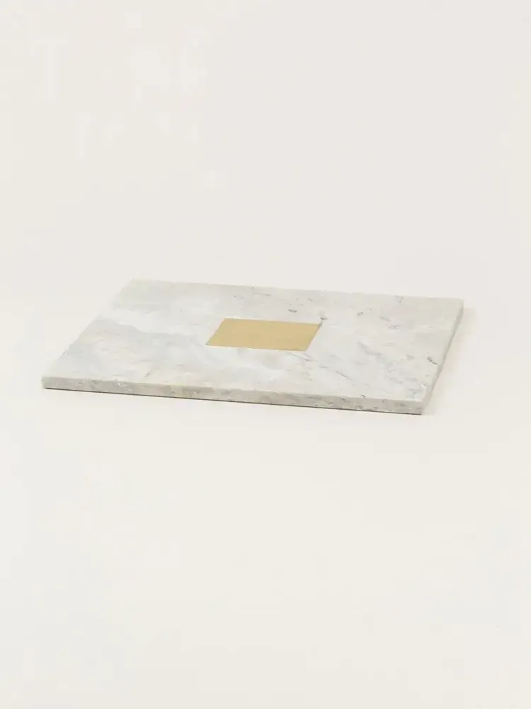 Glass - Cygnus trivet in black marble with brass inlay - L INDOCHINEUR X RIVÊT