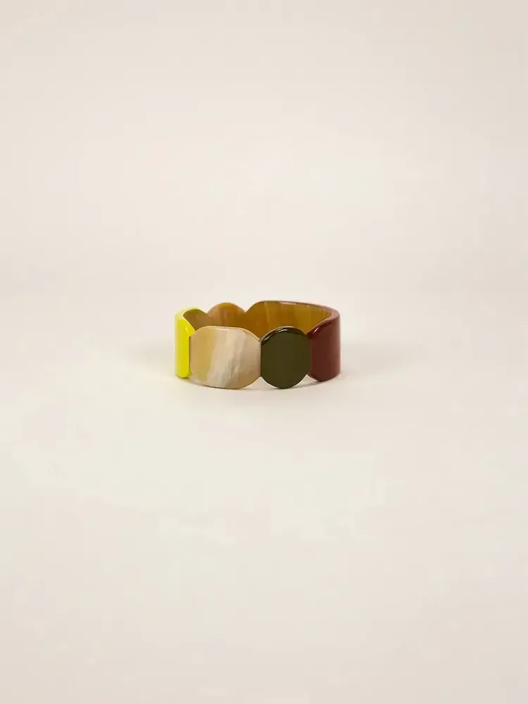 Bracelets - Totem bracelet 25 in blond horn and Parme lacquer size L - L INDOCHINEUR X RIVÊT