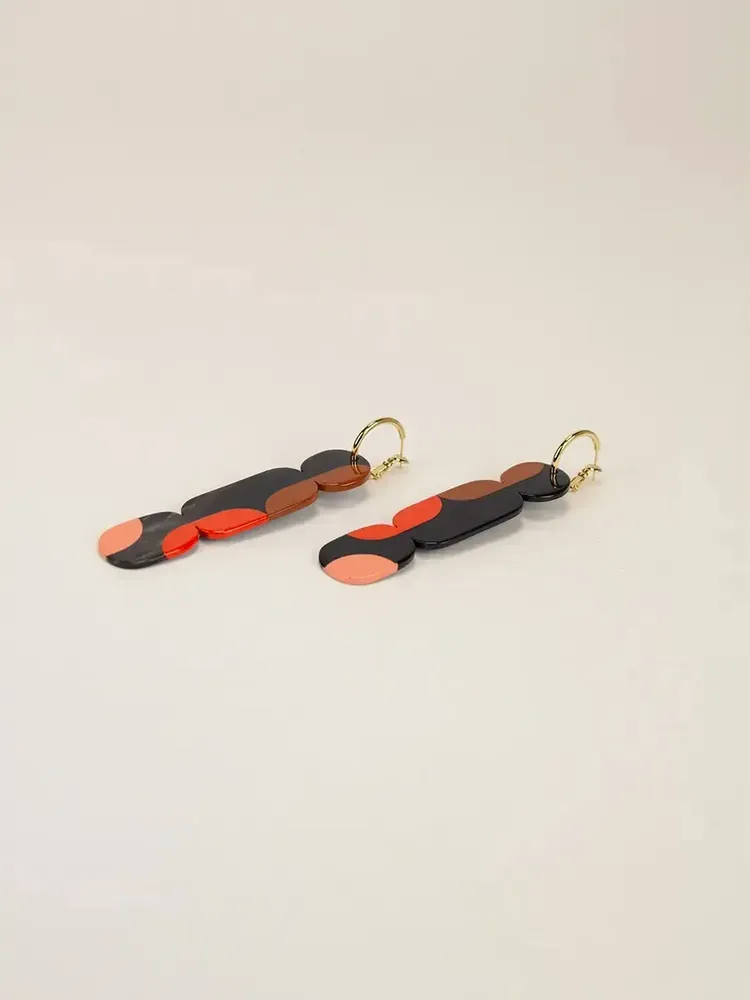 Jewelry - Nymphe hoop earrings 85 in black horn and Roux lacquer - L INDOCHINEUR X RIVÊT