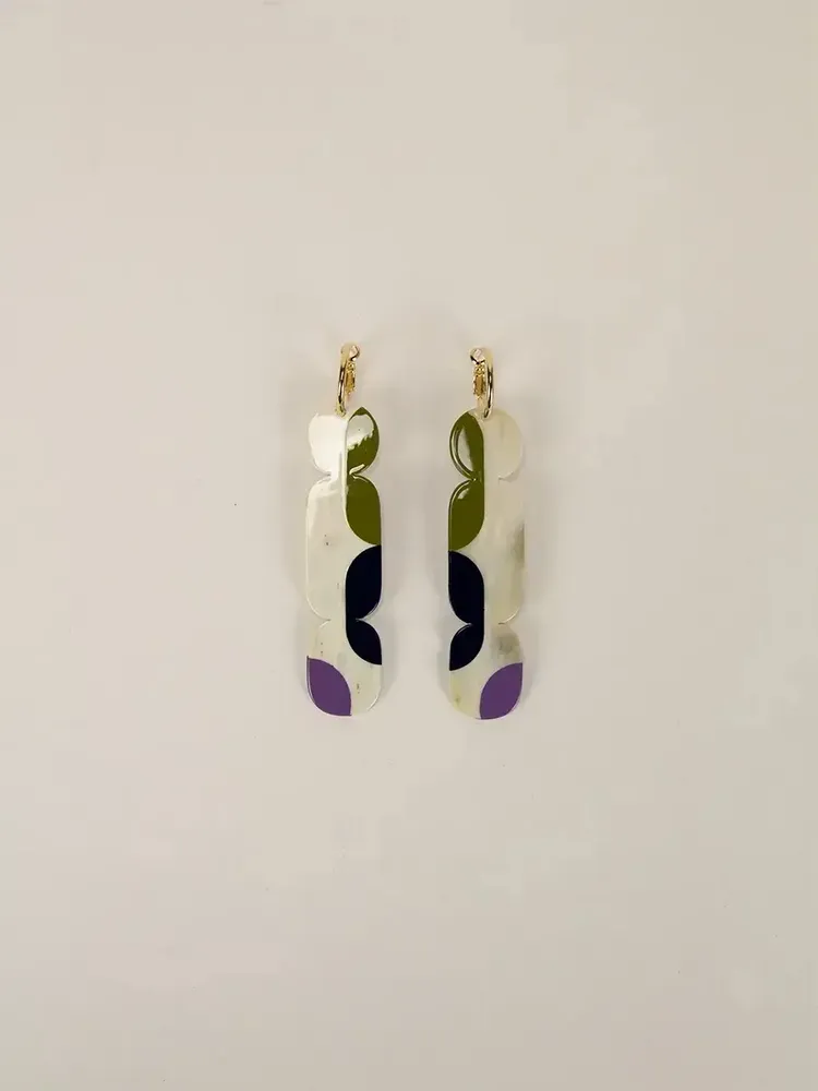 Jewelry - Nymphe hoop earrings 85 in black horn and Roux lacquer - L INDOCHINEUR X RIVÊT