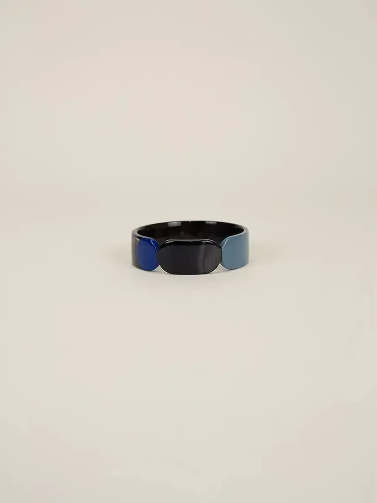 Bracelets - Bracelet 20 Totem en corne noire et laque Bleu taille L - L INDOCHINEUR X RIVÊT