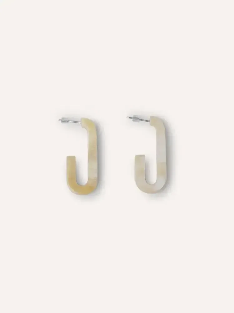 Bijoux - Boucles d'oreilles en corne blonde - L INDOCHINEUR X RIVÊT