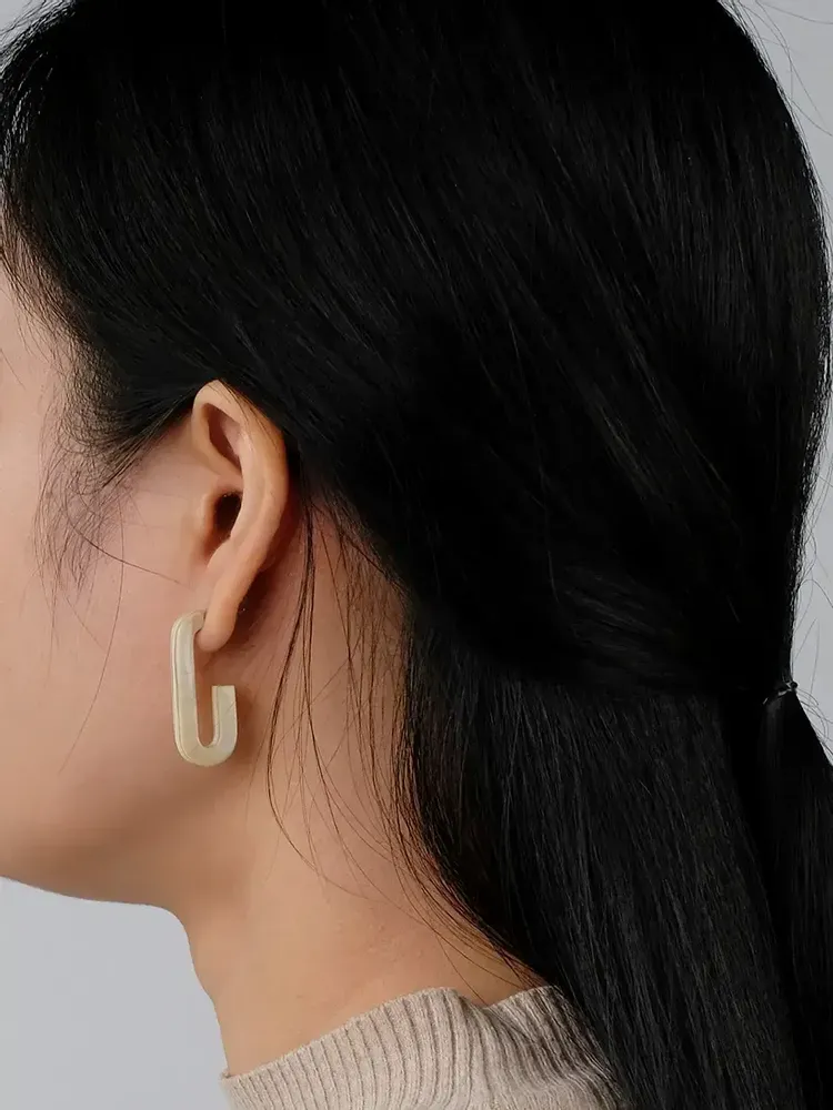 Bijoux - Boucles d'oreilles en corne blonde - L INDOCHINEUR X RIVÊT