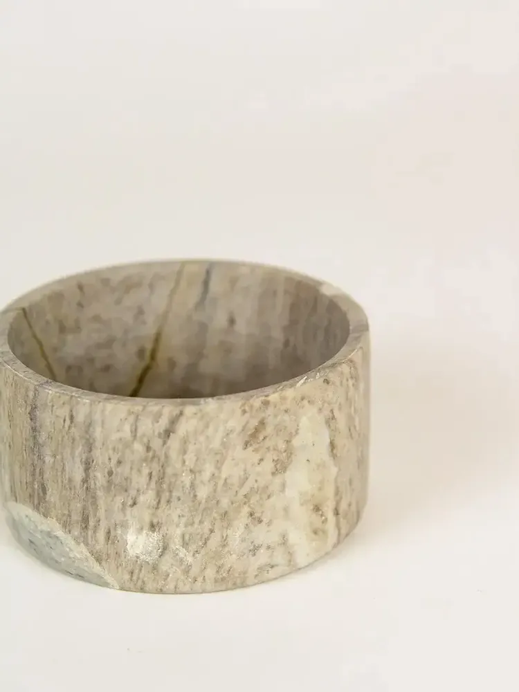 Caskets and boxes - Medium wide round pot in grey marble dia. 10cm H4cm - L INDOCHINEUR X RIVÊT