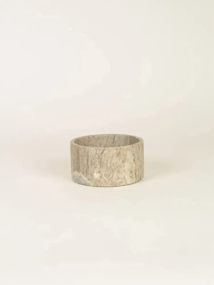 Caskets and boxes - Medium wide round pot in grey marble dia. 10cm H4cm - L INDOCHINEUR X RIVÊT