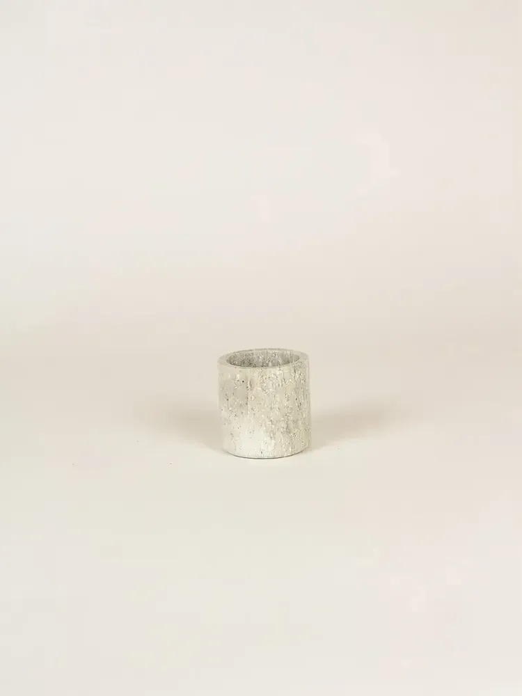 Caskets and boxes - Small cylindrical pot in grey marble - L INDOCHINEUR X RIVÊT