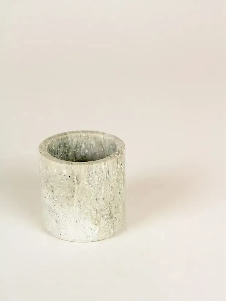 Caskets and boxes - Small cylindrical pot in grey marble - L INDOCHINEUR X RIVÊT