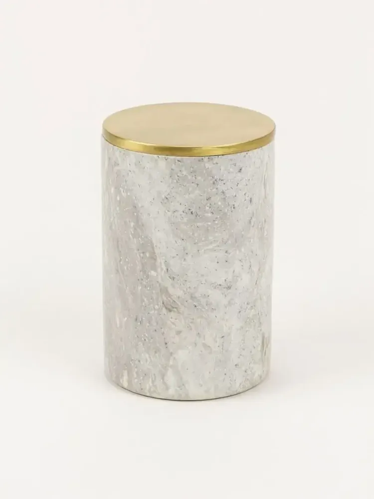 Coffrets et boîtes - Boîte Neptune laiton et marbre blanc - L INDOCHINEUR X RIVÊT