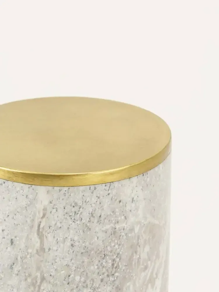 Coffrets et boîtes - Boîte Neptune laiton et marbre blanc - L INDOCHINEUR X RIVÊT