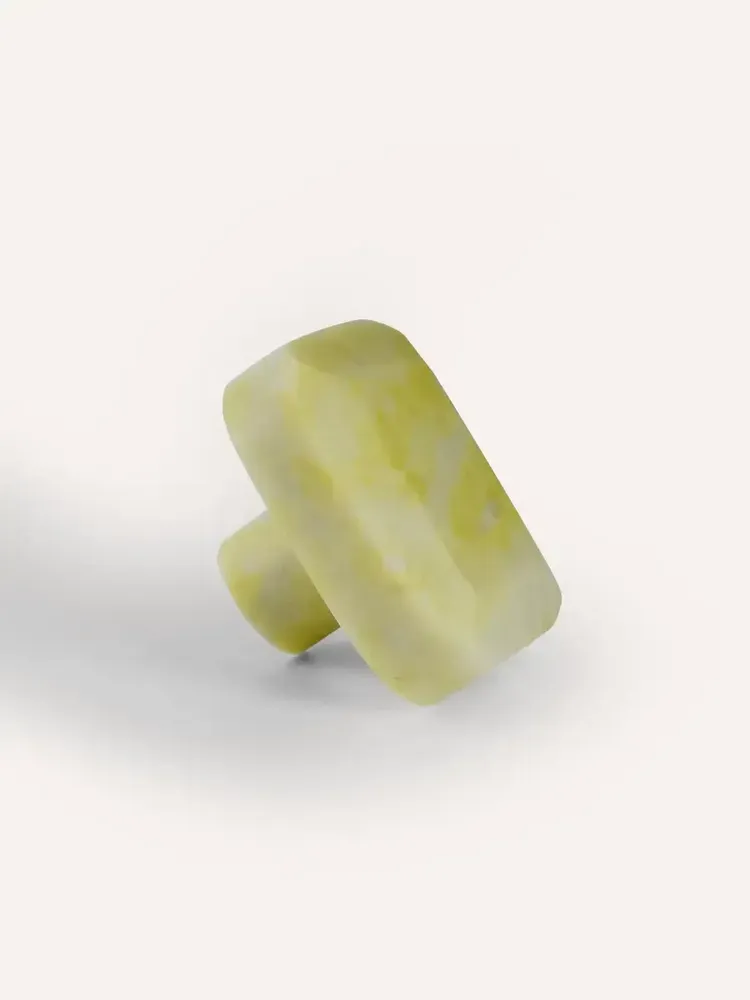 Mounting accessories - Square diamond coat hook, green natural stone, K - L INDOCHINEUR X RIVÊT