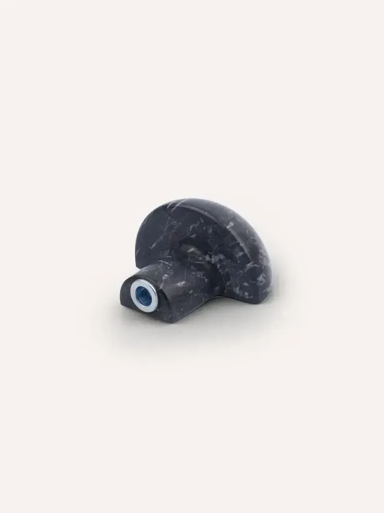 Mounting accessories - Quarter ball coat hook, black natural stone, E - L INDOCHINEUR X RIVÊT