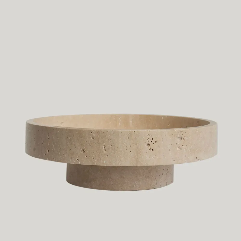 Platter and bowls - 'CYCLO' TRAVERTINE BOWL - KIWANO CONCEPT