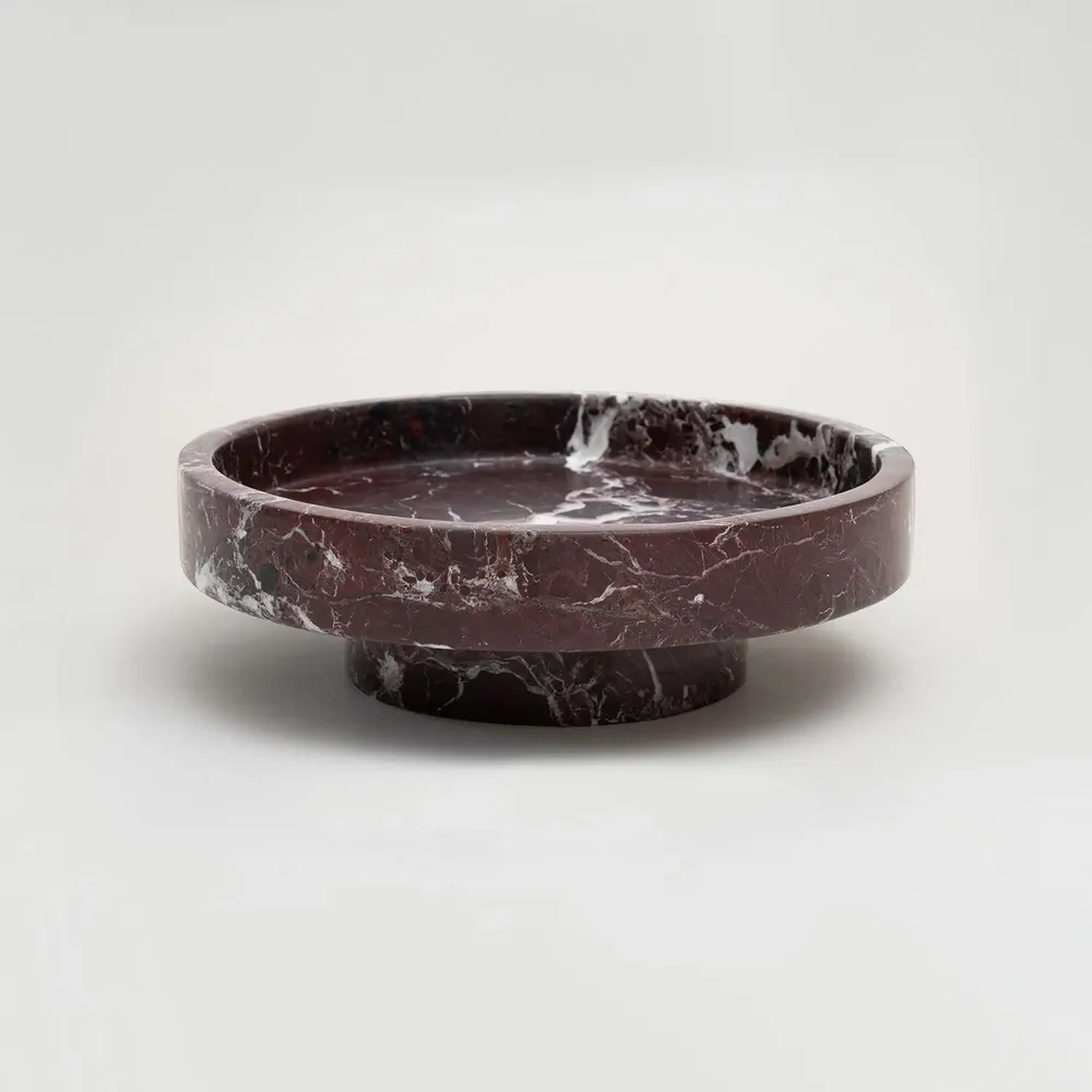 Platter and bowls - ‘CYCLO’ ROSSO LEVANTO MARBLE BOWL - KIWANO CONCEPT