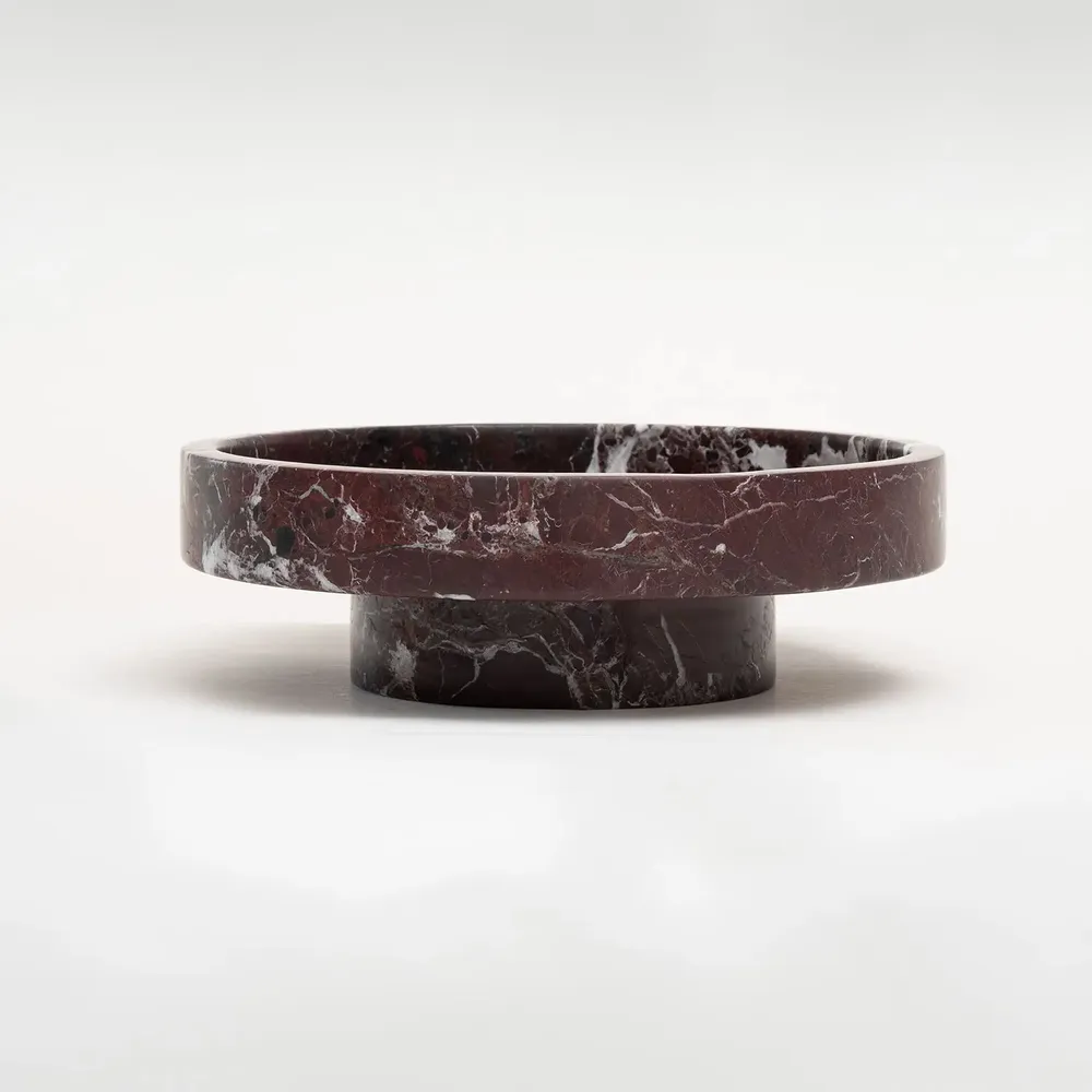 Platter and bowls - ‘CYCLO’ ROSSO LEVANTO MARBLE BOWL - KIWANO CONCEPT