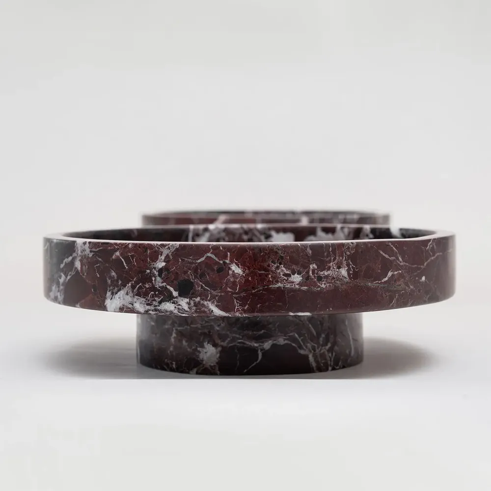Platter and bowls - ‘CYCLO’ ROSSO LEVANTO MARBLE BOWL - KIWANO CONCEPT