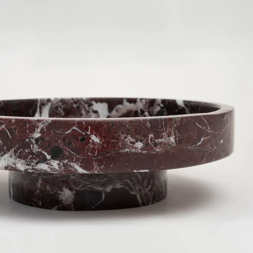 Platter and bowls - ‘CYCLO’ ROSSO LEVANTO MARBLE BOWL - KIWANO CONCEPT