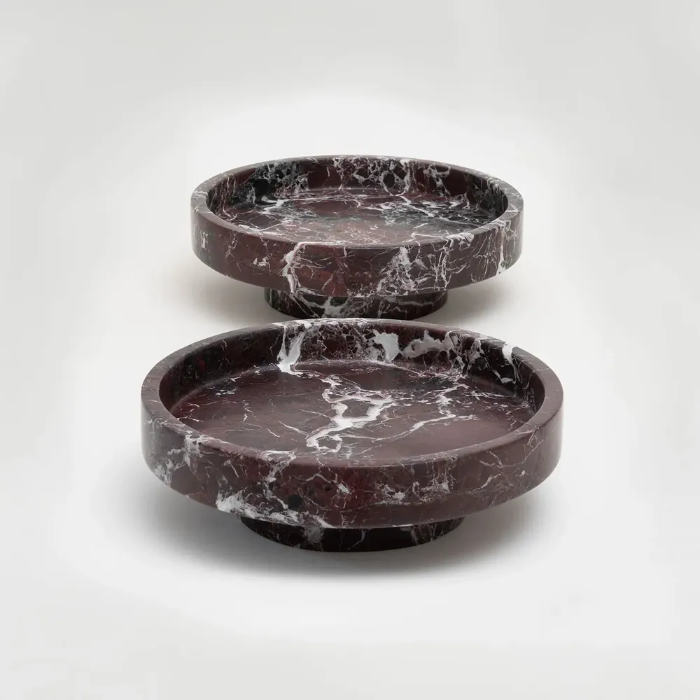Platter and bowls - ‘CYCLO’ ROSSO LEVANTO MARBLE BOWL - KIWANO CONCEPT