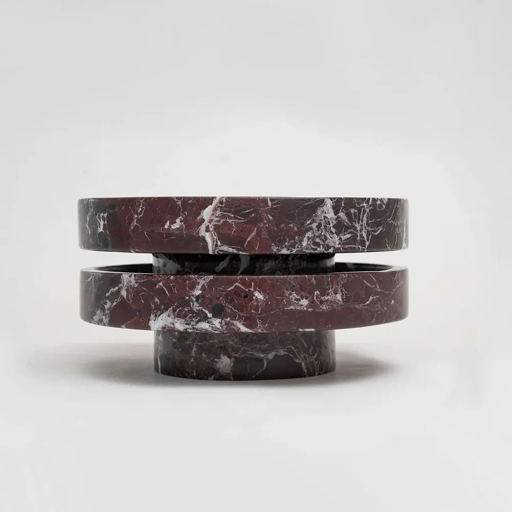 Platter and bowls - ‘CYCLO’ ROSSO LEVANTO MARBLE BOWL - KIWANO CONCEPT