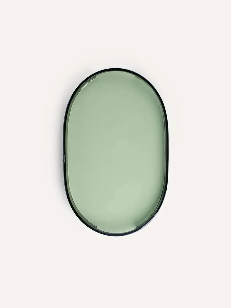 Bols - Set de 2 plateaux ovals 45 X 28 - 40 X 25 Jade/Noir et Noir/Jade - L INDOCHINEUR X RIVÊT