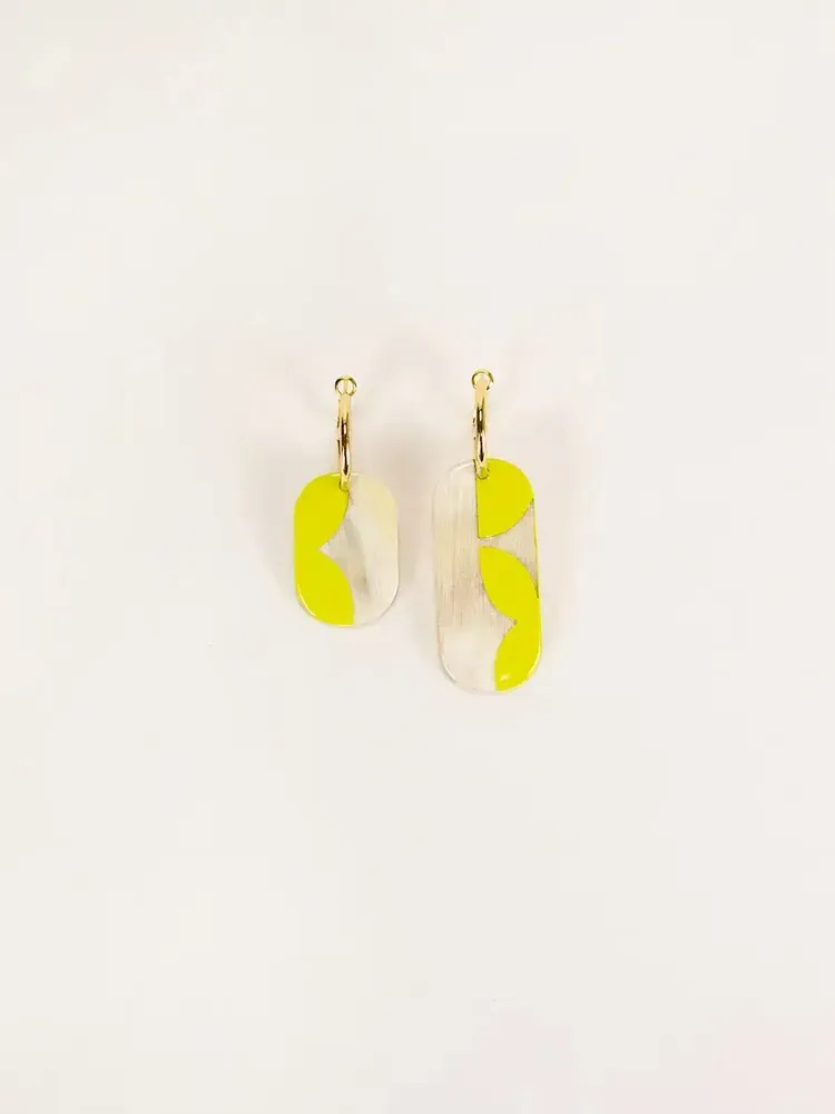 Jewelry - Nymphe Mini hoop earrings in black horn and Khaki lacquer - L INDOCHINEUR X RIVÊT