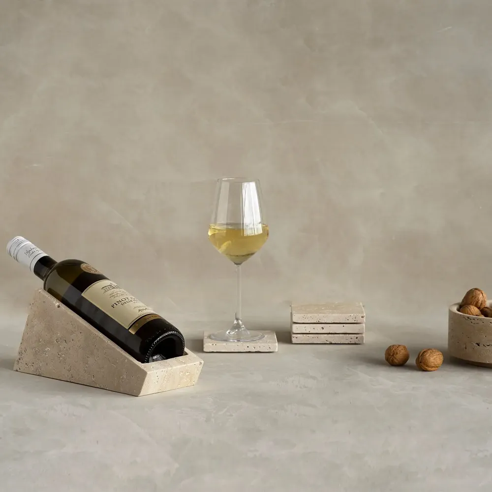 Platter and bowls - TRAVERTINE WINE STAND - KIWANO CONCEPT