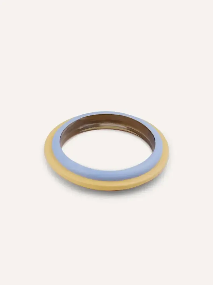 Bracelets - Bracelet Tu Vi en corne et laque 3 couleurs, feu, terre et eau, taille M - L INDOCHINEUR X RIVÊT