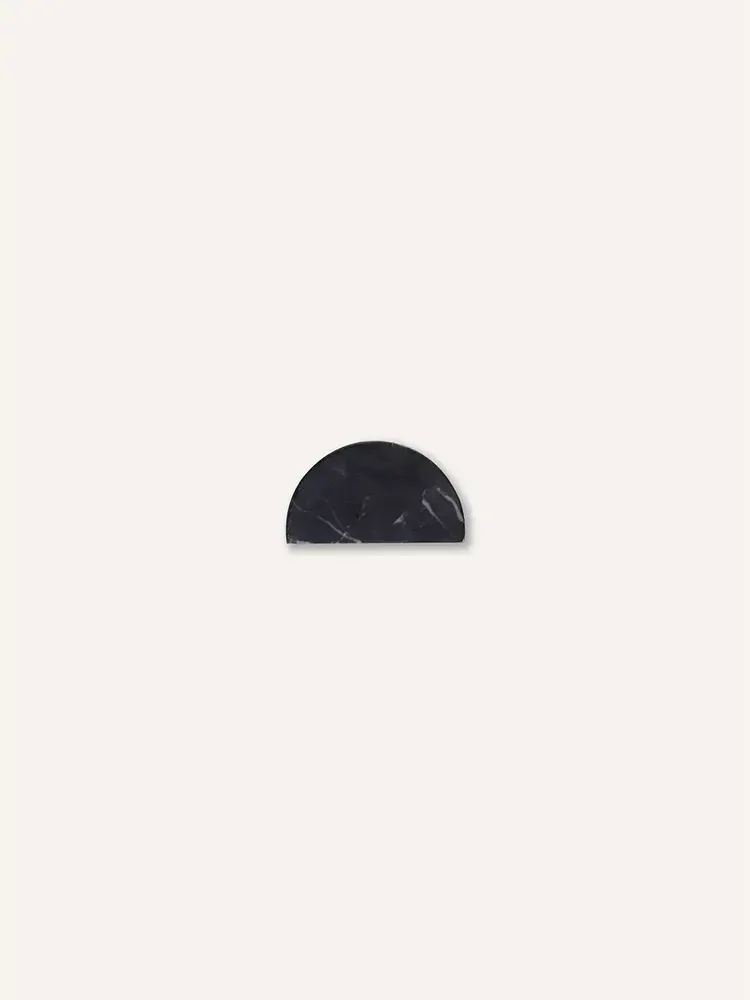 Mounting accessories - Half disc furniture knob, black natural stone, H - L INDOCHINEUR X RIVÊT