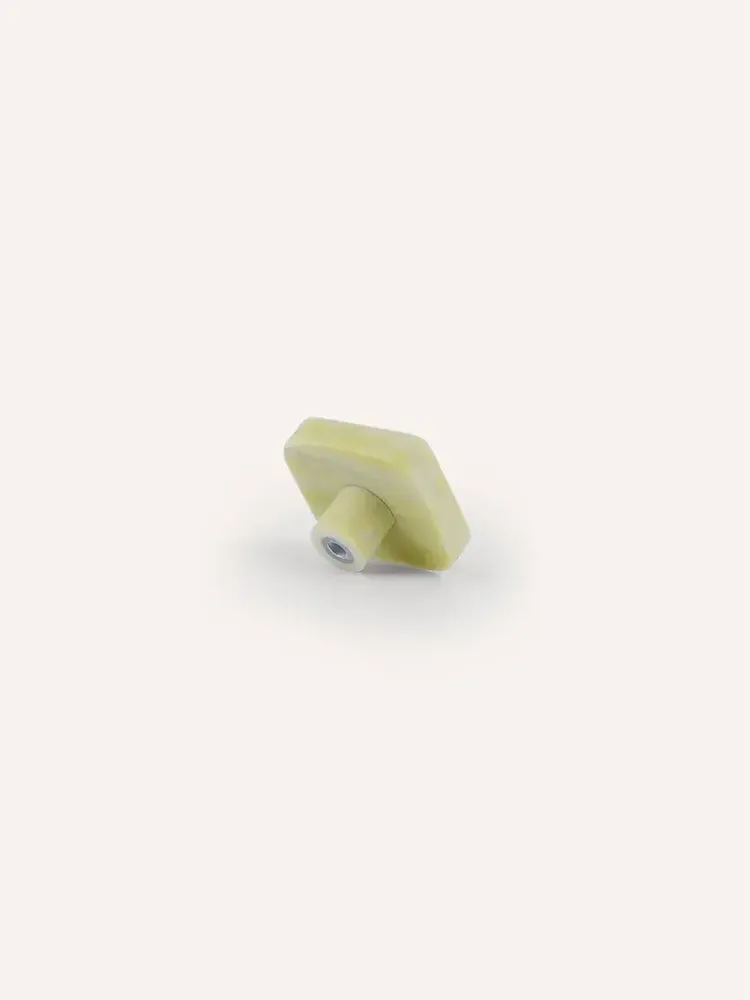 Mounting accessories - Square diamond furniture knob, blond horn, K - L INDOCHINEUR X RIVÊT
