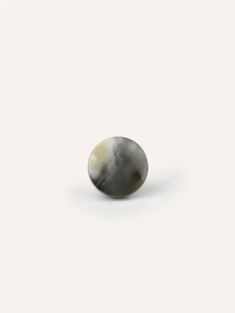Mounting accessories - Small disc furniture knob, black natural stone, B - L INDOCHINEUR X RIVÊT