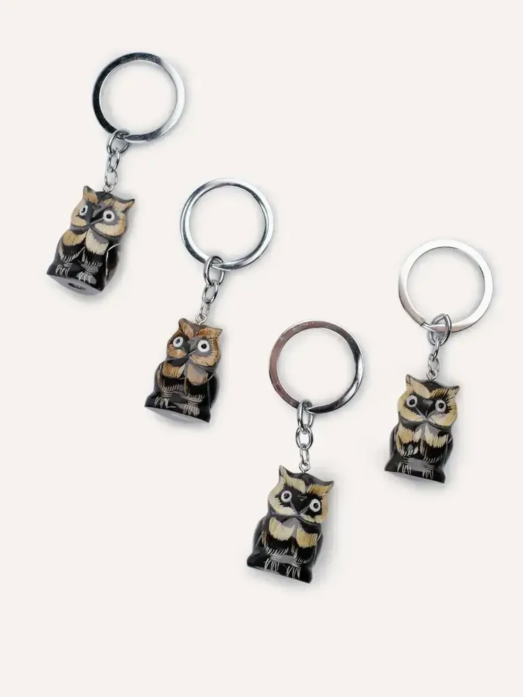 Decorative objects - Key holder Owls in black horn (by 4) - L INDOCHINEUR X RIVÊT