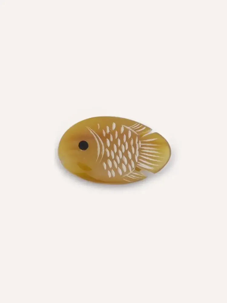 Knives - Set of 6 flat fish knife holders in blond horn - L INDOCHINEUR X RIVÊT