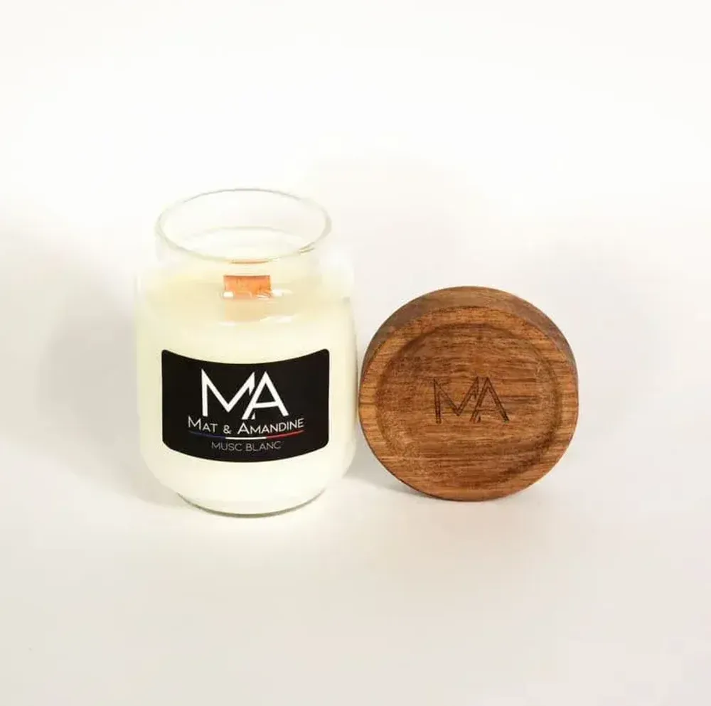 Decorative objects - WHITE MUSK — Scented Candle (Small Jar) - MAT AMANDINE