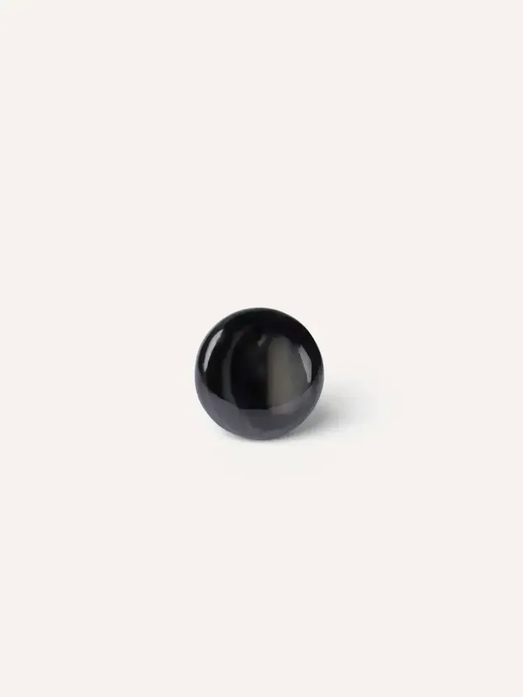 Mounting accessories - Half ball furniture knob, black marbled horn, D - L INDOCHINEUR X RIVÊT