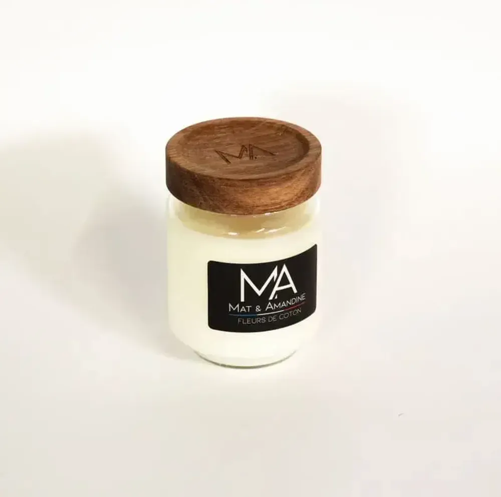 Decorative objects - COTTON FLOWERS - Scented Candle (Small Jar) - MAT AMANDINE