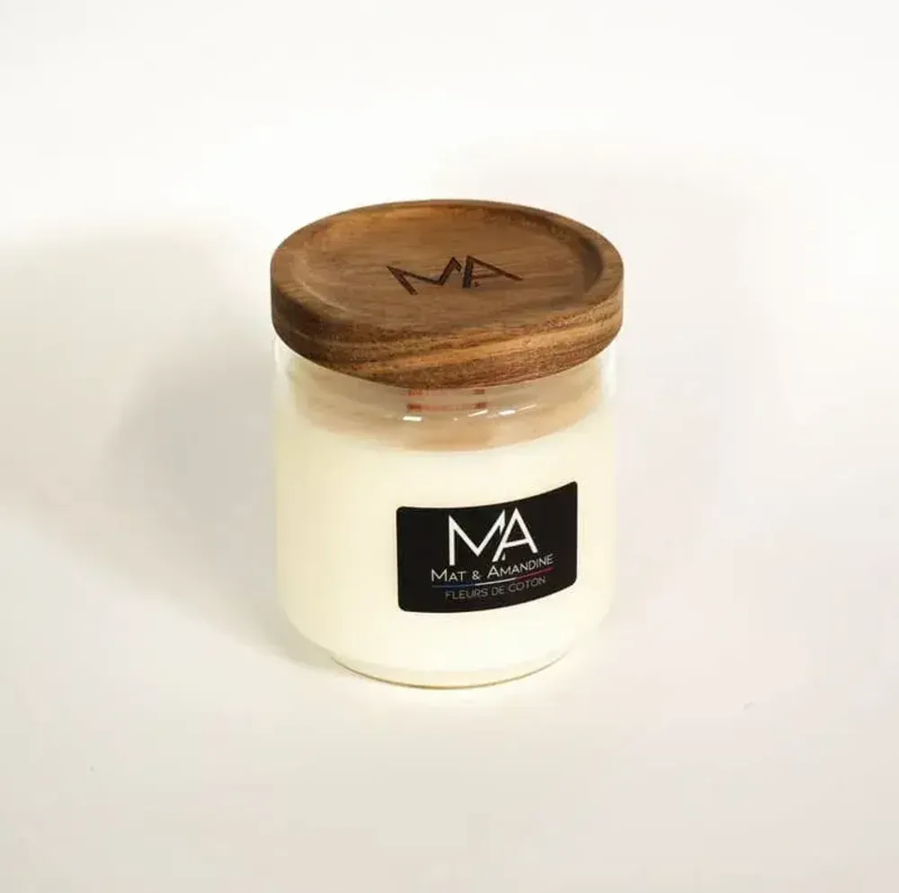 Decorative objects - COTTON FLOWERS - Scented Candle (Medium Jar) - MAT AMANDINE