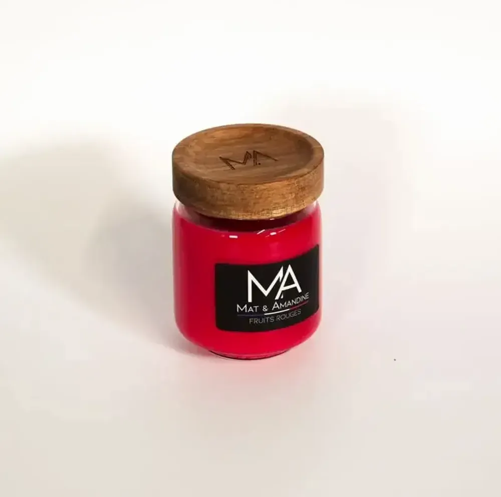 Objets de décoration - FRUITS ROUGES - Bougie parfumée (Petite Jarre) - MAT AMANDINE