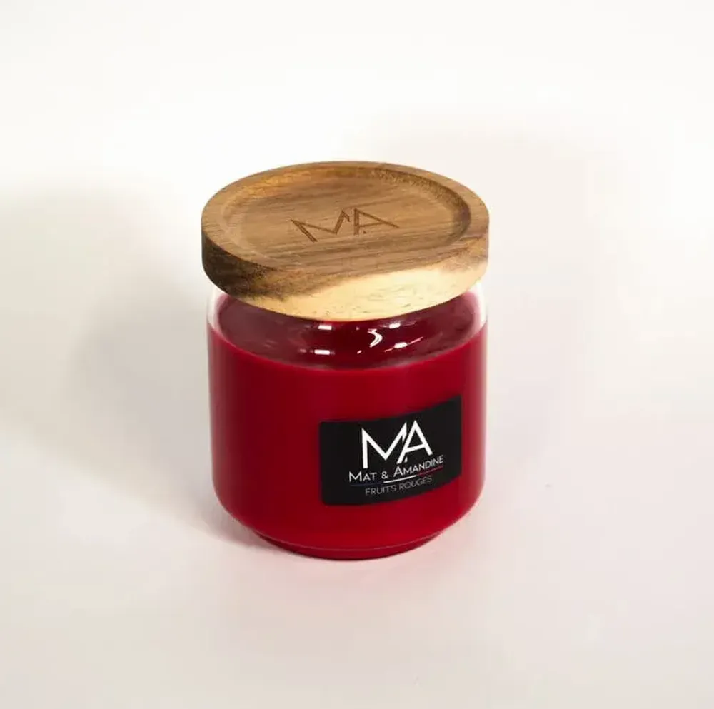 Objets de décoration - FRUITS ROUGES - Bougie parfumée (Moyenne Jarre) - MAT AMANDINE