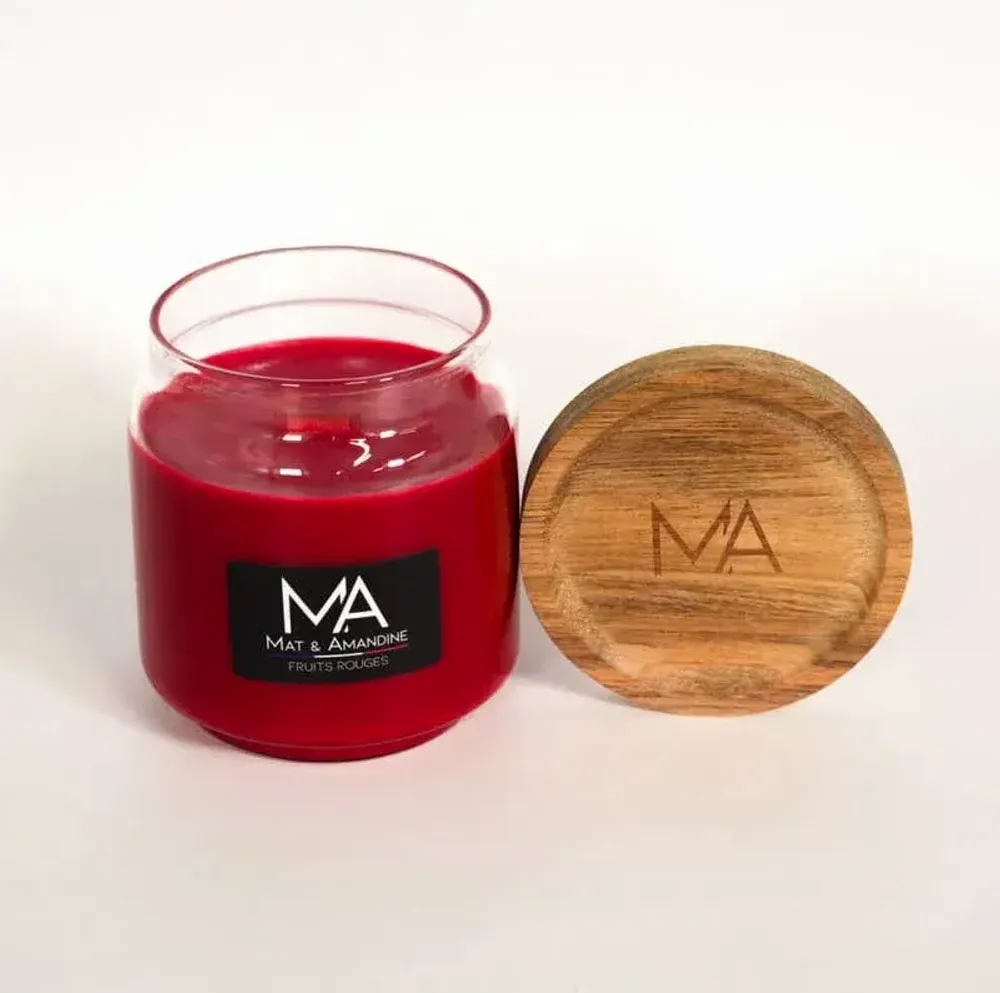 Objets de décoration - FRUITS ROUGES - Bougie parfumée (Moyenne Jarre) - MAT AMANDINE