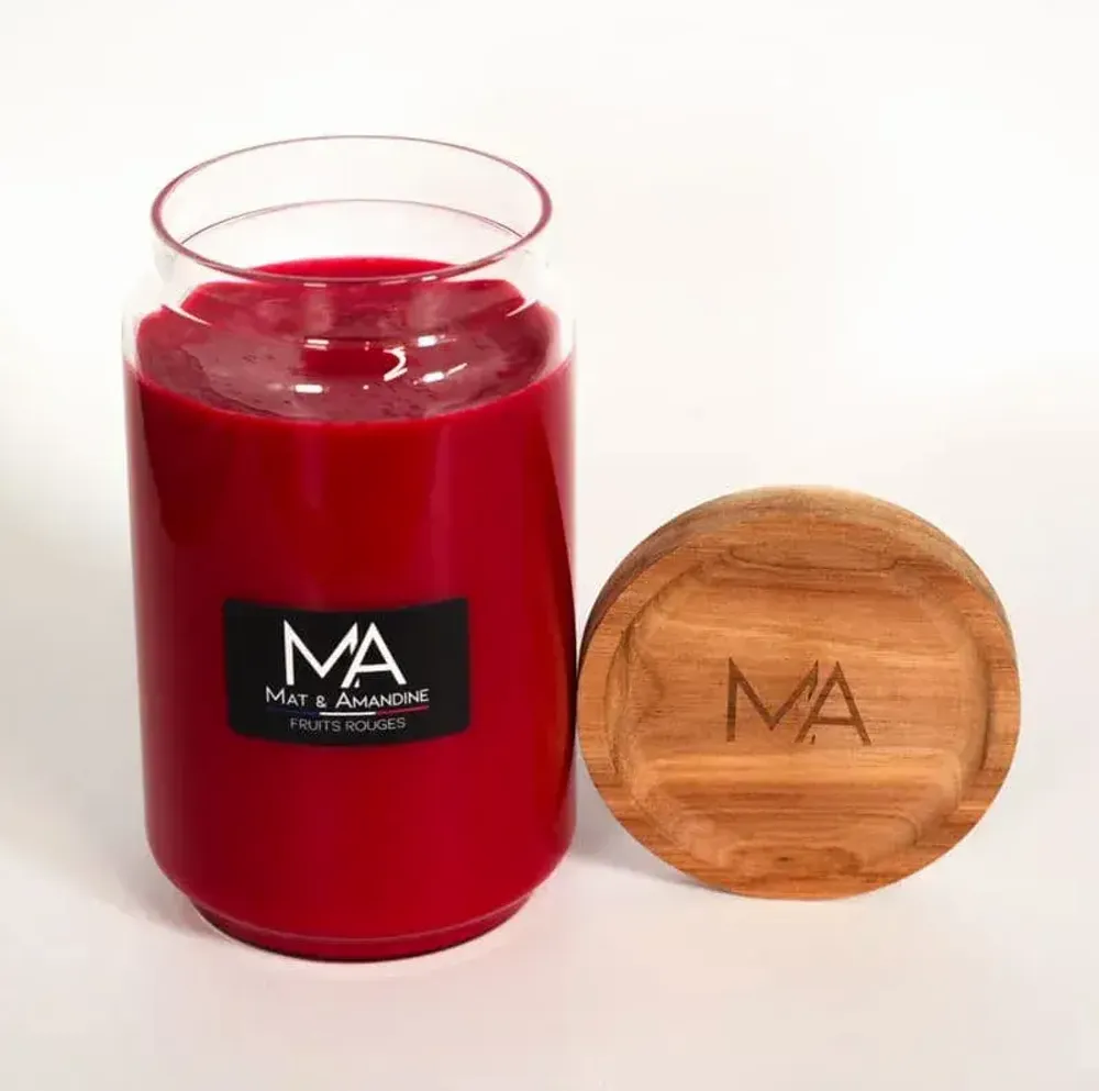 Objets de décoration - FRUITS ROUGES - Bougie parfumée (Grande Jarre) - MAT AMANDINE