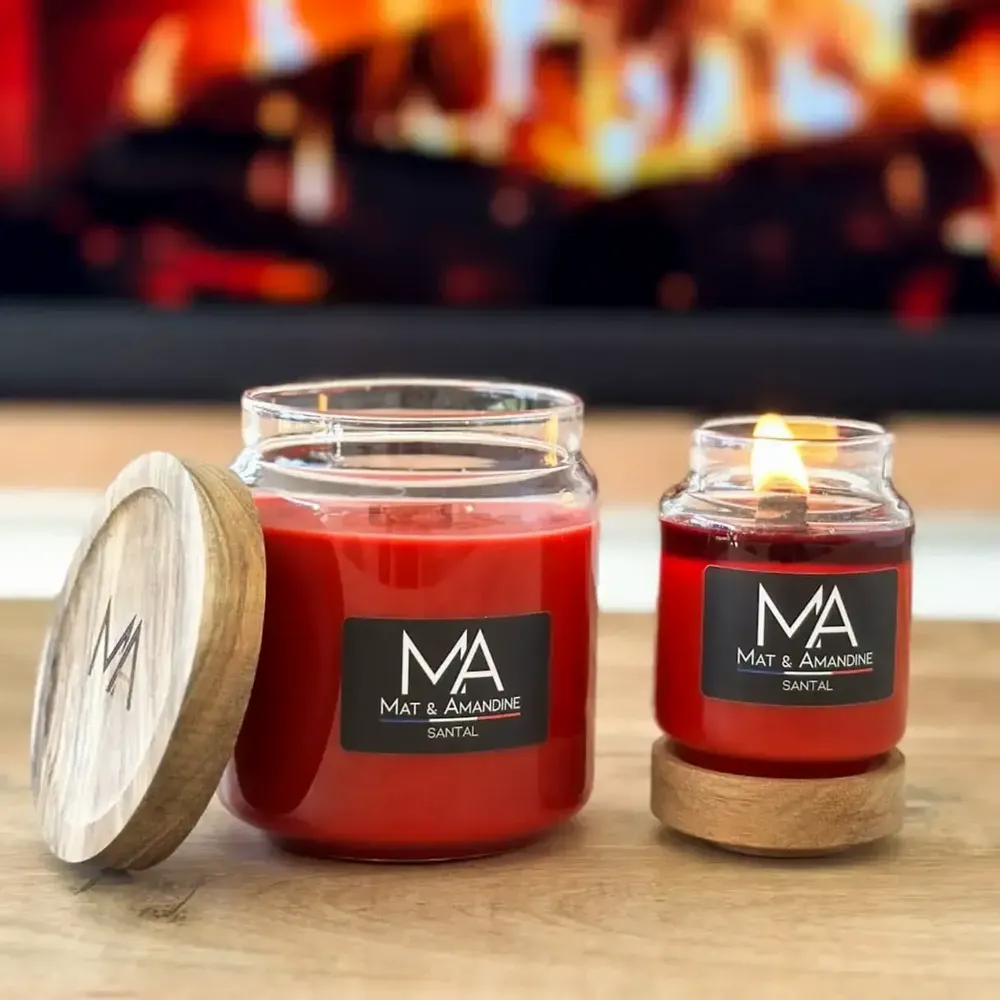 Decorative objects - SANTAL - Scented Candle (Small Jar) - MAT AMANDINE