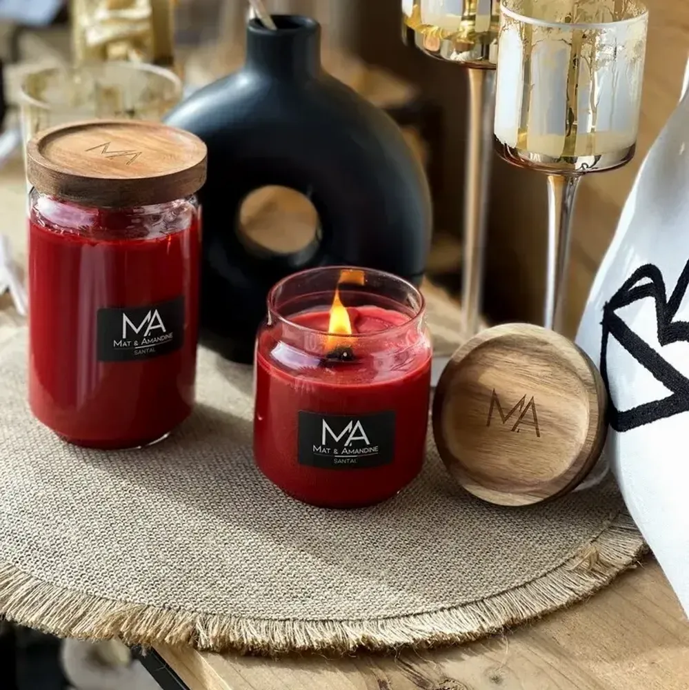 Decorative objects - SANTAL - Scented Candle (Medium Jar) - MAT AMANDINE